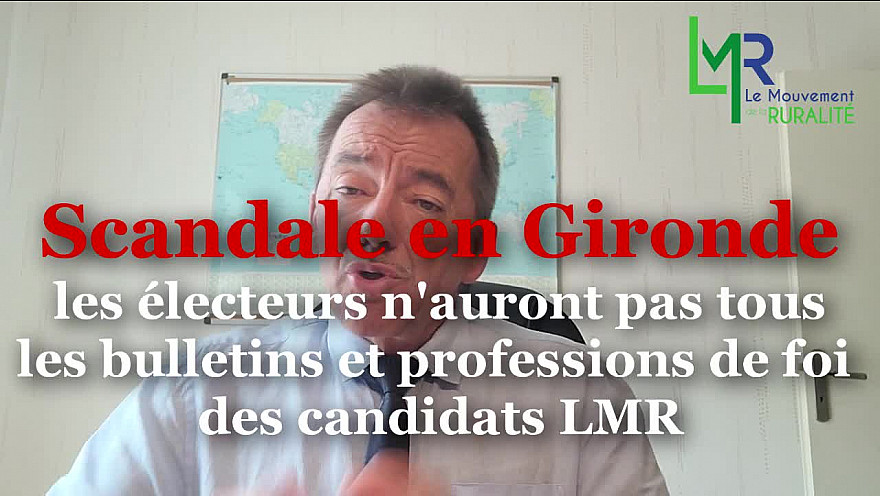 Scandale aux Législatives en Gironde Eddie Puyjalon Président de LMR 'Le Mouvement de la Ruralité' explique